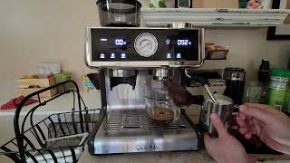 Using a Costcos Sur la table dual boiler espresso machine to make a dirty chai latte [upl. by Fawne404]