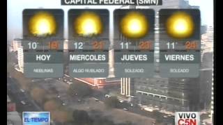 C5N  EL TIEMPO PRONÓSTICO EXTENDIDO 11092012 [upl. by Aiclid]