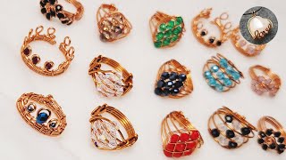 5 large rings with sparkling crystals jewelry ideas diy LanAnhHandmade [upl. by Kirat]