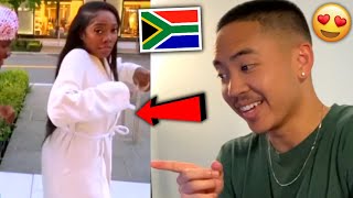 Tiwa Savage doing Umlando Dance Challenge 🇿🇦😍 AMERICAN REACTION South African Amapiano Dance 🇿🇦😍 [upl. by Yelyak]