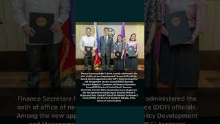 DOF Secretary Recto recently administered the oath of office of new Department of Finance officials [upl. by Ahsinrac]