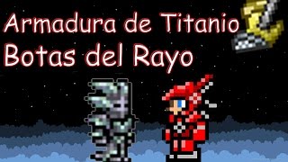 Guia terraria hard mode ep 7  Armadura de titanioadamantita y botas del rayo [upl. by Lled]