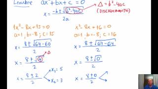 Discriminante da equação do 2o grau definição [upl. by Joachim535]