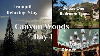 Relaxing Canyon Woods Resort  Twin Lakes Dinner  Deluxe 1BR Tour  Batangas Tagaytay Taal Volcano [upl. by Fletch]