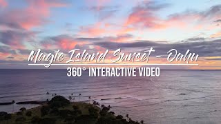 Magic Island Sunset  Ala Moana Oahu  Hawaii 360° Video 4K [upl. by Esenwahs628]