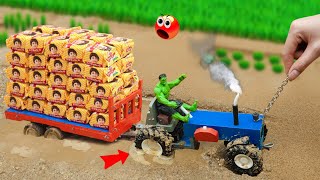 diy tractor heavy truck stuck in mud with Parle G  science project ‪SmallCreatorTV [upl. by Hada]