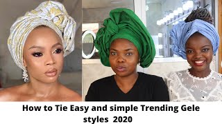 How to Tie Simple Trending Gele style 2020  Easy method [upl. by Isacco619]