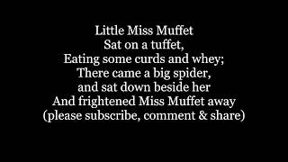 Little Miss Muffet Lyrics Words trending sing along music song nursery rhyme Mufet [upl. by Odlaniger]