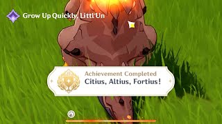 Citius Altius Fortius Hidden Achievement Grow Up Quickly LittlUn Daily Quest Genshin Impact 50 [upl. by Leizo730]