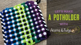 Potholder Loom Demonstration  Make A Cotton Hot Pad With Me [upl. by Matias]