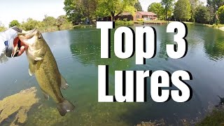 DONT GO Pond Bass Fishing WITHOUT These 3 LURES Top 3 Pond Baits [upl. by Hsejar506]