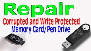 Repair Corrupted and Write Protected Memory CardPen Drive  Bangla Tutorial [upl. by Elamaj]