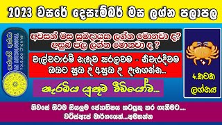 Kataka Lagnaya කටක ලග්නය  Cancer prediction for December 2023 [upl. by Atram349]