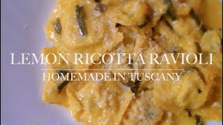 LEMON RICOTTA RAVIOLI WITH HERBS FROM AN ITALIAN GARDEN IN TUSCANY [upl. by Nagad]