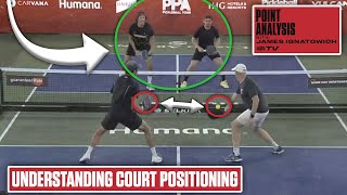 Court Positioning When All 4 Players Are Crowding the Middle Pickleball Point Review [upl. by Uriel22]