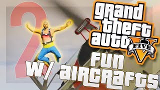 GTA 5 Funny Moments Aircraft Edition Part 2  Flight School Fight Cargobob Tank [upl. by Alger]