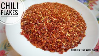 chili flakes  ঘরে তৈরি পারফেক্ট চিলি ফ্লেক্স  chili flakes recipe  recipe by saida [upl. by Kaile829]