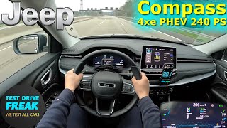 2023 Jeep Compass S 4xe PHEV 240 PS TOP SPEED AUTOBAHN DRIVE POV [upl. by Annoed806]