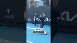 ANDREY RUBLEV Forehand in SlowMotion 🎾💥 AusOpen AO2023 Rublev [upl. by Vig89]