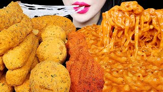 ASMR CHEESY CARBO FIRE NOODLE CHICKEN CHEESE BALL 까르보불닭 뿌링클 치킨 치즈볼 먹방 EATING SOUNDS MUKBANG [upl. by Rue591]