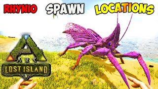 Ark LOST ISLAND  BEST Rhyniognatha Spawn LOCATIONS [upl. by Sicard559]