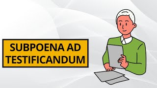 Subpoena Ad Testificandum Legal Meaning  What is Subpoena Ad Testificandum [upl. by Lolita]