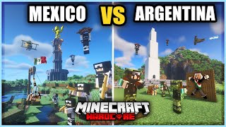 100 jugadores SIMULAN UNA GUERRA entre MEXICO y ARGENTINA en Minecraft Hardcore [upl. by Osrock]