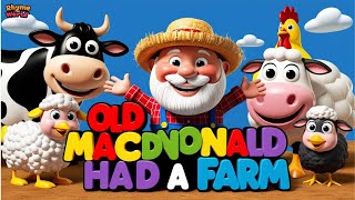 Old Mc Donald Had a Farm English Nursery Rhyme Poem amp Farm Animal Song [upl. by Anohr]