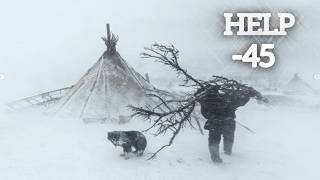 EXTREME 45° Solo Camping 4 Tage  Schneesturm heißes Zelt Camping in einem Schneesturm  ASMR [upl. by Barraza972]