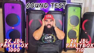 2xJBL Partybox 1000 VS 2xJBL Partybox 710 Sound Test [upl. by Juley]