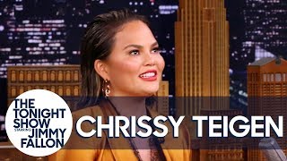 Chrissy Teigen Addresses Her quotTEEgenTIEgenquot Name Mispronunciation [upl. by Neelyam]