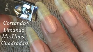 Como Cortar Y Limar Las Uñas Cuadradas [upl. by Indira]