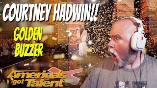 Pharaoh Reacts Courtney Hadwins Golden Buzzer Performance OMG [upl. by Alekahs]