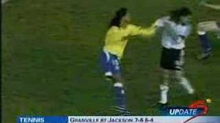 Ronaldinho slaps Sorin for nutmegging him [upl. by Holub]