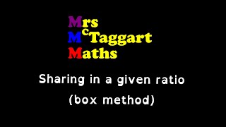 sharing in a given ratio box method [upl. by Gilliam565]