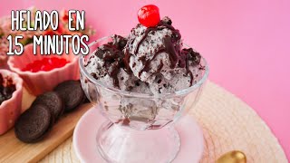 Helado de Oreo en 15 minutos  Helado sin congelador  Ale Hervi [upl. by Jegar]