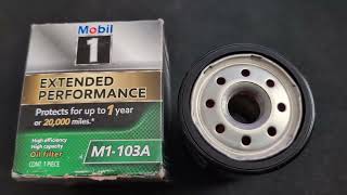 Mobil 1 M1 103 M1 103A Extended Performance Oil Filter Review [upl. by Ieppet351]