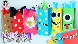 Hagamos BOLSITAS PARA DULCES hechas con hojas de papel por DIY con Marlene Campos [upl. by Alisander]