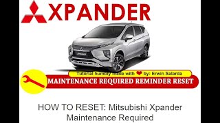 how to reset Mitsubishi Xpander Service Reminder Reset [upl. by Ozneral962]