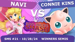 Soul Melter Smash 21  KH  Navi Peach VS Gamer Latam  Connie Kins Jigglypuff [upl. by Neersan445]