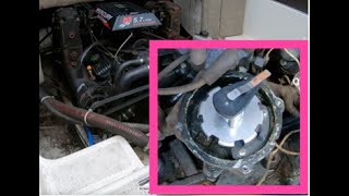 Mercruiser distributor cap rotor removal and install Mercruiser 57L rotor removal [upl. by Elisee776]