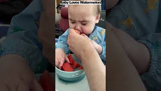 Baby Leonardos First Watermelon Tasting 🍉 baby babyadventures  cutebaby [upl. by Enihpled635]