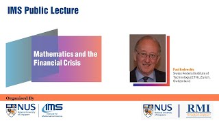 IMS Public Lecture Mathematics and the Financial Crisis [upl. by Aliuqaj]