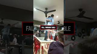 Dancing On A Table Probably Wasnt The Best Idea🕺😂 fail fails epicfails dancing viralvideo [upl. by Eirrehc]