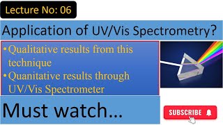 What kind of information you get from UV Vis spectroscopyApplication of spectroscopyQuanitative [upl. by Aneehsor987]