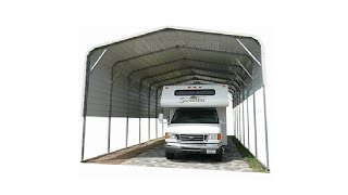 Metal RV Cover For Class C RV  Check out this Steel RV Carport [upl. by Einnek453]