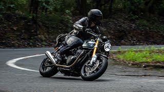 Thruxton RS  Down the pass pure sound 4K [upl. by Nrublim]