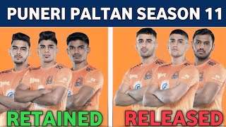 Pro Kabaddi season 11 Puneri Paltan Retain Players and Release Player [upl. by Ynabe]