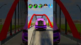 🚘CR7 vs Messi vs Mbappe Bridge Jump Challenge ⚽️ beamngdrive simulator shorts ronaldo football [upl. by Augy524]