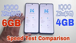 iQOO Z9x 5G 6GB RAM vs 4GB RAM Speed Test Comparison [upl. by Etteniuqna118]